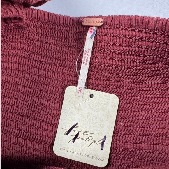 Free‎ People Empress Rock Midi Dress Cottagecore Square Neck Puff Sleeve XS - Picture 9 of 12